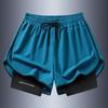 Pantaloncini Corti da Uomo Estivi Antiriflesso Doppio Strato Sportivi Tempo Libero per Coppie Corsa Fitness Pantaloncini Tre Quarti