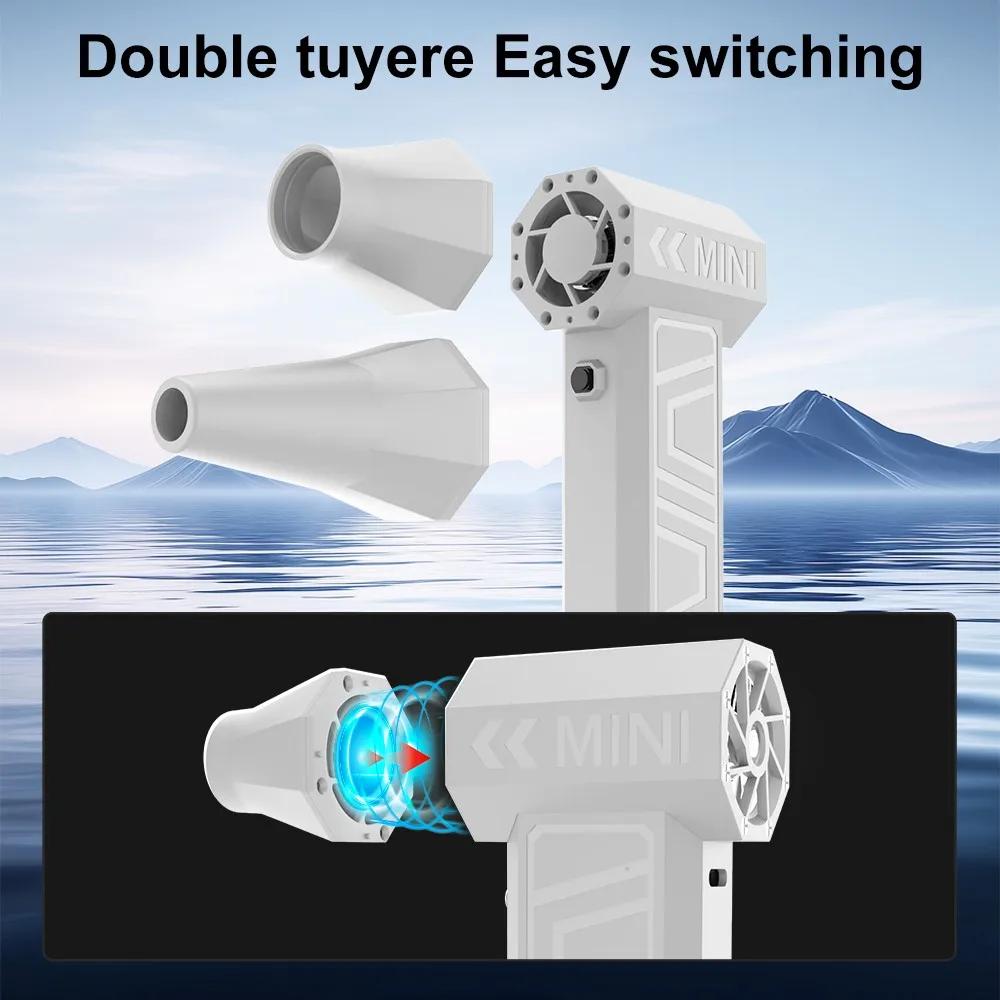 130000RPM Violent Fan Mini Turbo Jet Fan Powerful Air Blower Adjustable Wind Speed Type-C Charging Brushless Motor Turbo Blower
