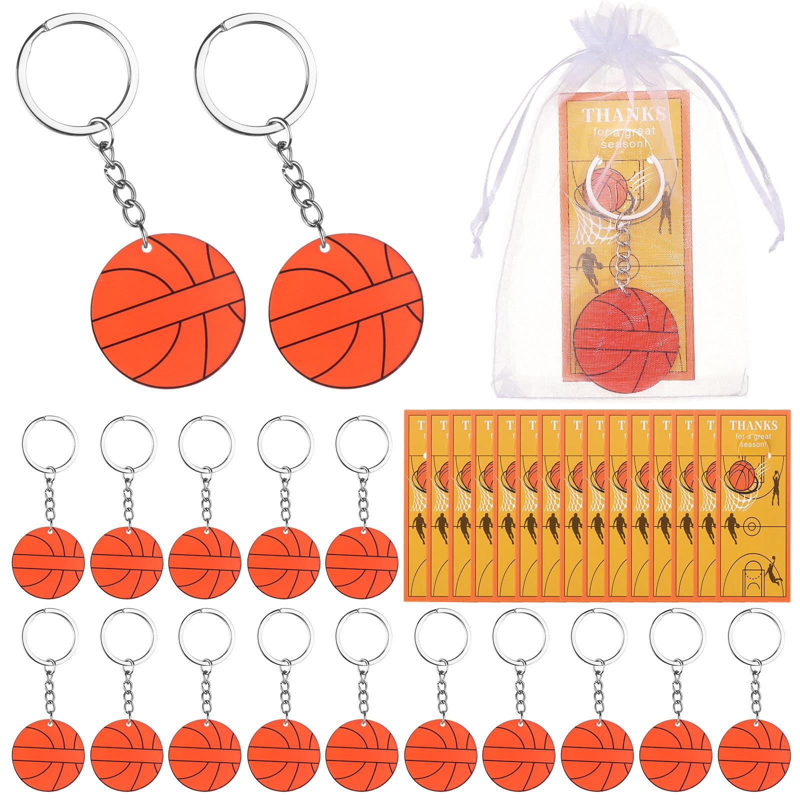 

36 Sets Basketball Keychain Basketball Party Favors Bulk Keychain Card Bags For Team Gifts Basketball Birthday Party Reward