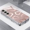 Rosa Pink Heart Pattern 2D Phone Case for Samsung S26 S25 S24 S23 S22 S21 S20 A56 A36 A16 - Electroplated Glass Protective Cover
