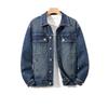 Men's High-Quality Classic Blue Denim Jacket - Autumn/Winter Collection