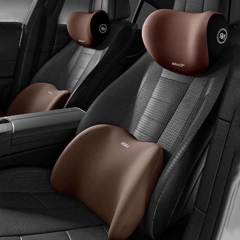 1Pc Memory Foam Car Neck Pillow Protective Lumbar Back Support Breathable Car Headrest Cushion Relieve Stress Car Seat Pillow