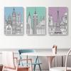 European Style Simple Decorative Canvas Painting Lines Cartoon Building Hotel Apartment Living Room Hanging Painting Wall Art