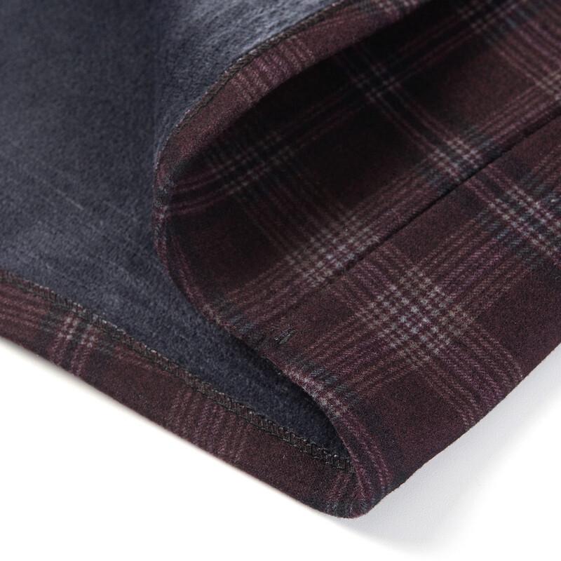 MONTAGUT Men's Winter Plaid Fleece-Lined Wool Blend Shirt