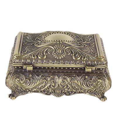 Metal Jewelry Box Rectangular Trinket Storage Box Vintage Jewelry Box for Women Girls Birthday