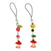 Simple Bitten Apple Bead Charm Pendant Chain Phone Strap Pocket Keychain Strap Hangings Decoration for Key Bag Purse
