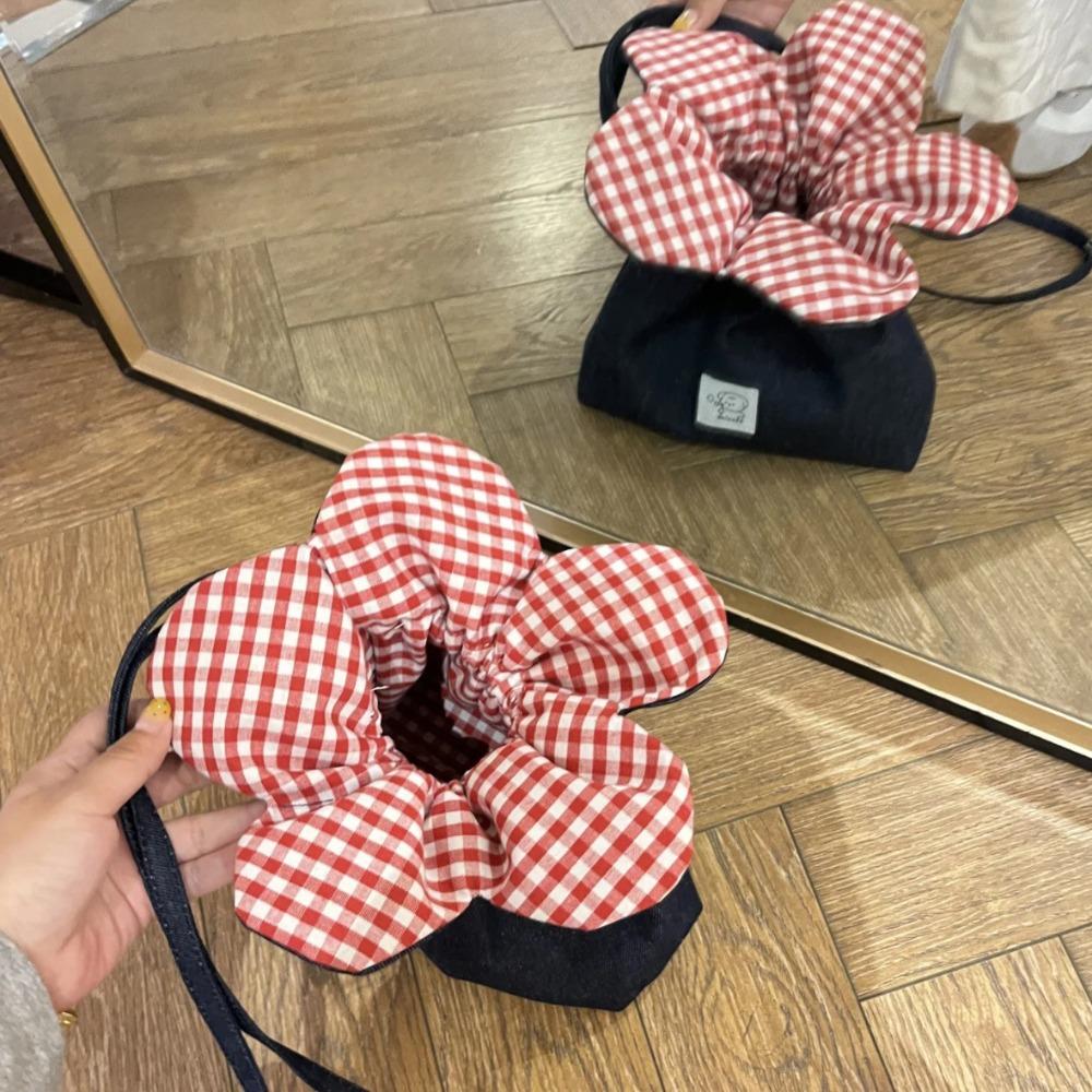 Xiangdashiye Cloth Small Crossbody Bag Plaid Bundle Pocket Casual ins Shoulder Bag  Women Style3