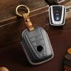 Wichtiger Vergleich! Handgefertigtes Leder-Schlüsseletui für BMW I3 I8, Vintage-Stil mit oranger Naht & antikem Ring, Narbenleder-Abdeckung