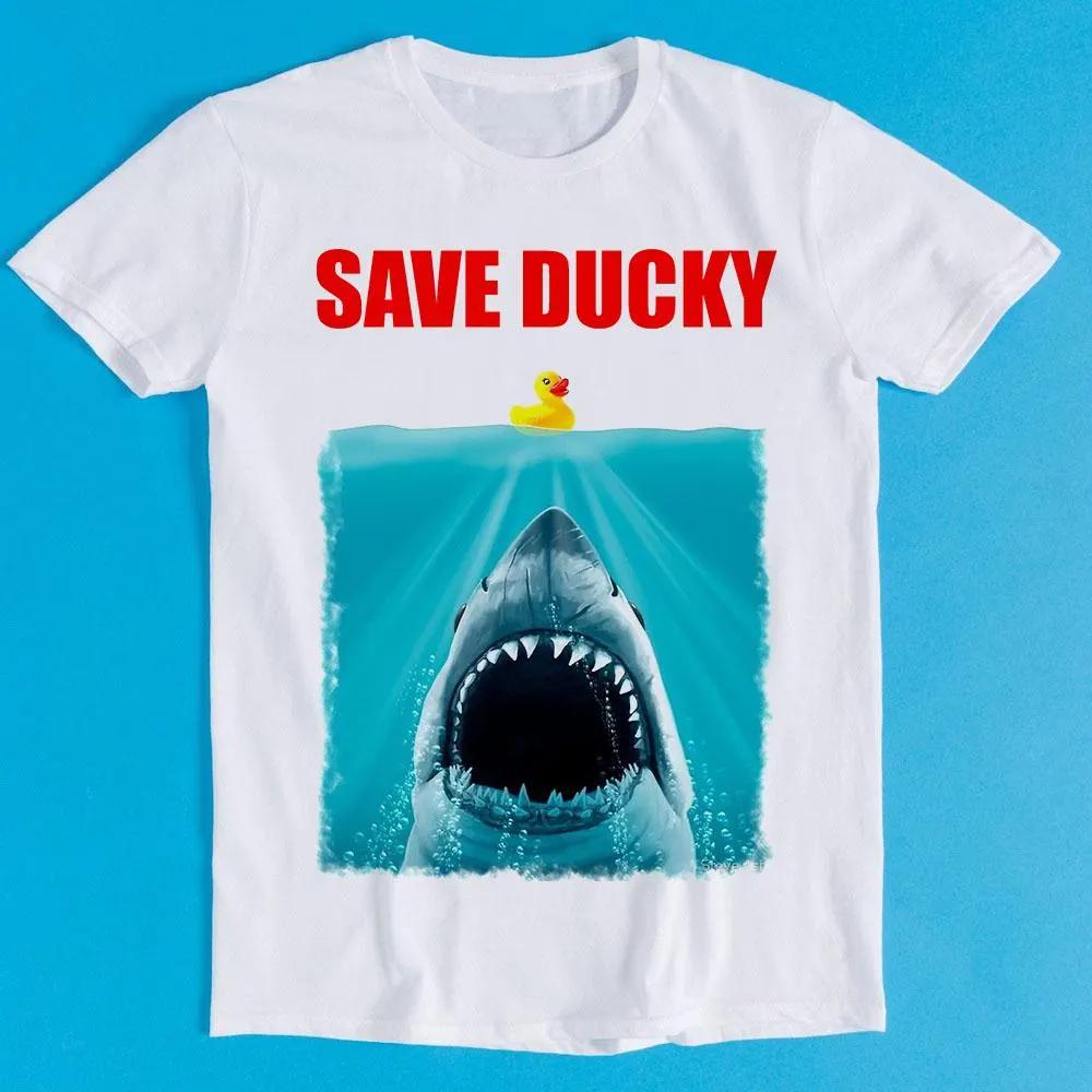 Save Ducky Printed Tshirt Fun and Funny Top Loose and Comfortable Short Sleeve Trendy Womens Tshirt S