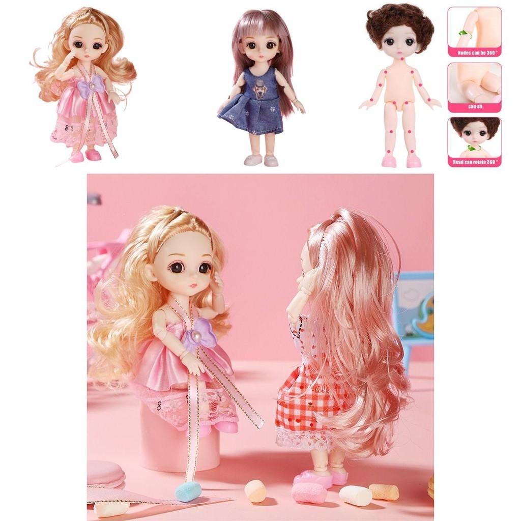 1/12 6.6in Bjd Princess Dolls Cute Moveable Joints Kids Birthday Gift