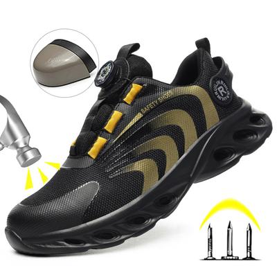 Botón Giratorio Nuevos Zapatos de Seguridad para Hombre Antiaplastastamiento Antipinchazos Zapatos de Trabajo Moda Hombre Zapatos Deportivos Botas Protectoras de Seguridad Hombre