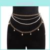 Elegant Pearl Waist Chain For Women Summer Dress Satin Metal Accents With Tassel Detail