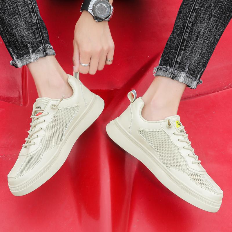 Men White Mesh Tennis Sneakers Summer Sports Skateboarding Shoes Students School Running Shoes Plus Size