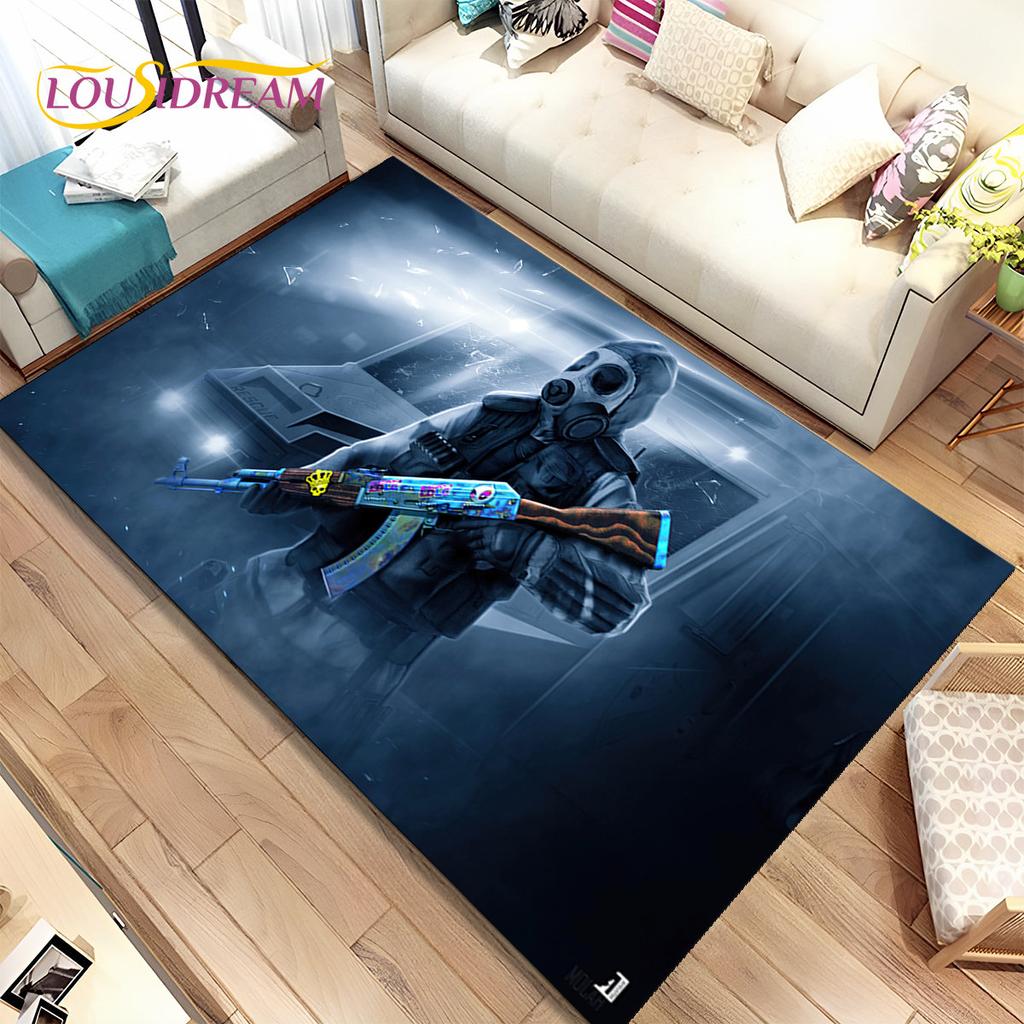 CS GO,Game Gamer,Counter Strike Area Rug,Carpet Rug for Home Living Room Children Bedroom Sofa Doormat Decor,Non-slip Floor Mat