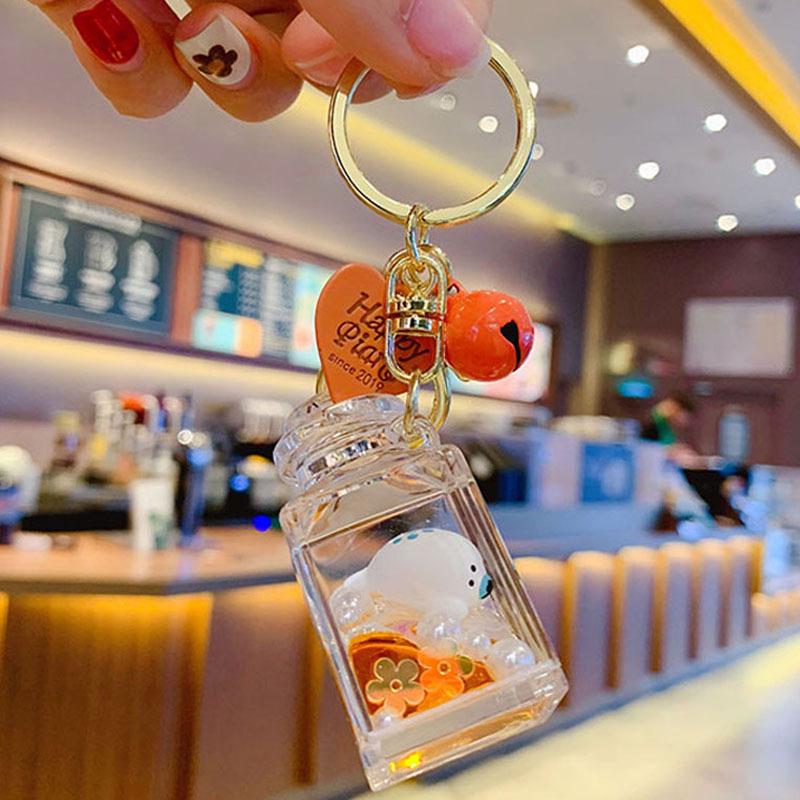 Exquisite Ocean Quicksand Keychain - Floating Drift Bottle Car & Bag Charm