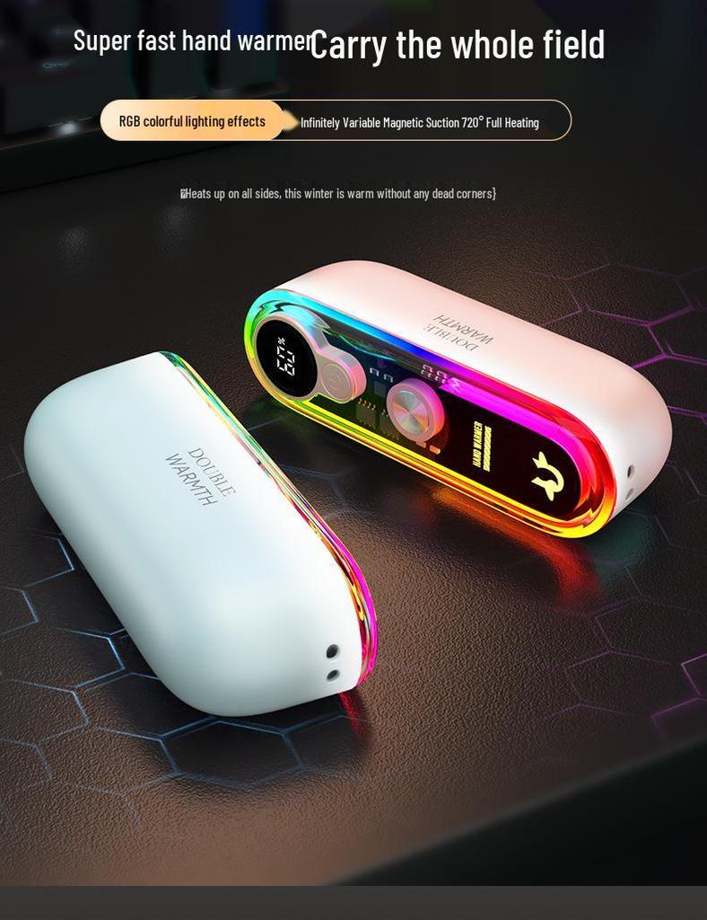 Dual-Tone Magnetic USB Rechargeable Hand Warmer Heater