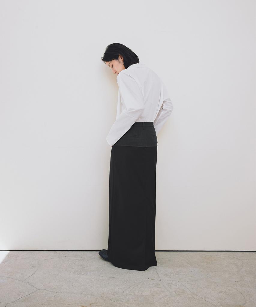 Loutaideu Drape Maxi Skirt [Grey]