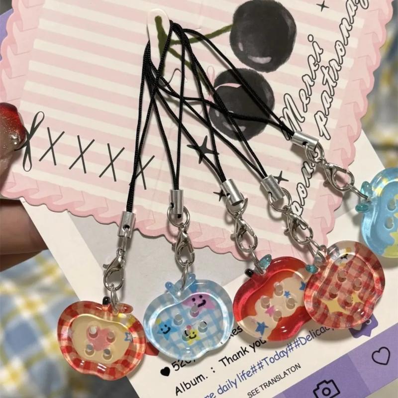 K82 Mobile Phone Lanyard, Clear and Transparent Printed Apple Keychain Pendant, Ins Super Fairy Schoolbag and Pen Case Pendant