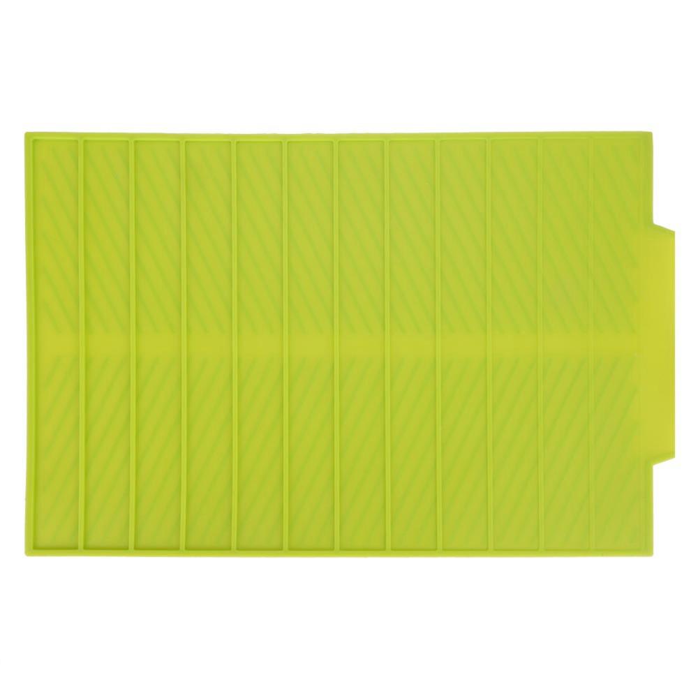 Green Grey Dish Drying Mat Silicone Drain Mat Durable Drain Tray Kitchen Counter Sink