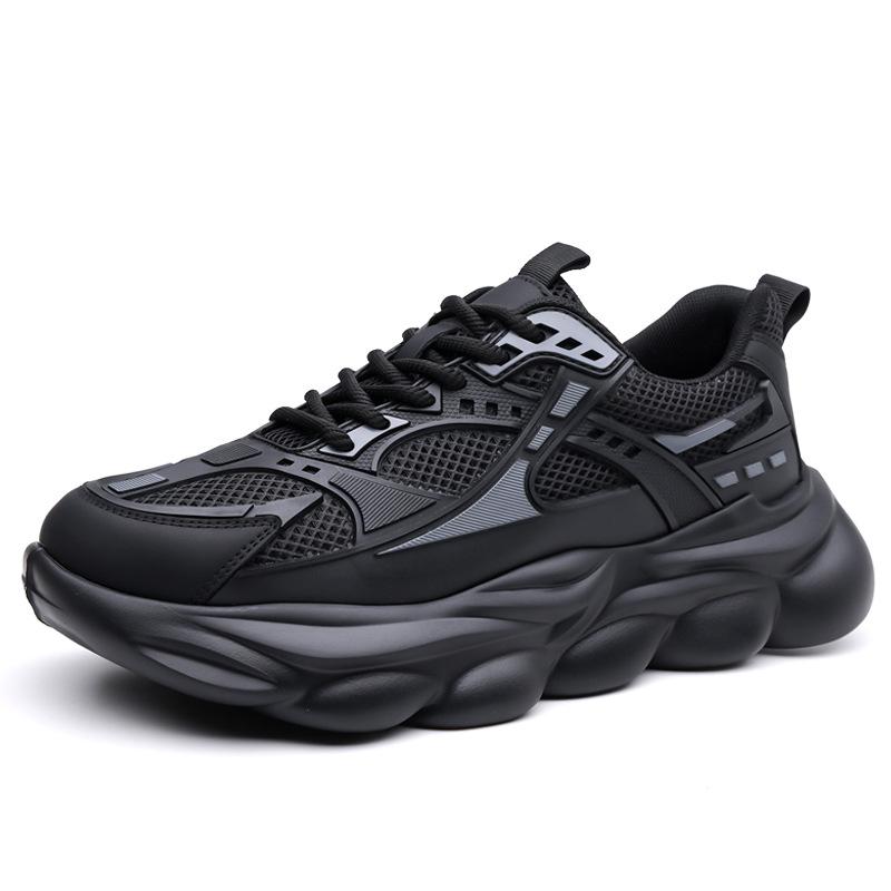 Men's shoes autumn new casual heightening thick-soled breathable trend men's running sports little white dad trendy shoes