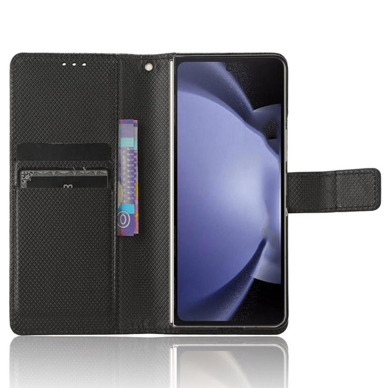 

For Samsung Galaxy Z Fold6 5G Case PU Leather+PC Phone Cover with Wallet Brown
