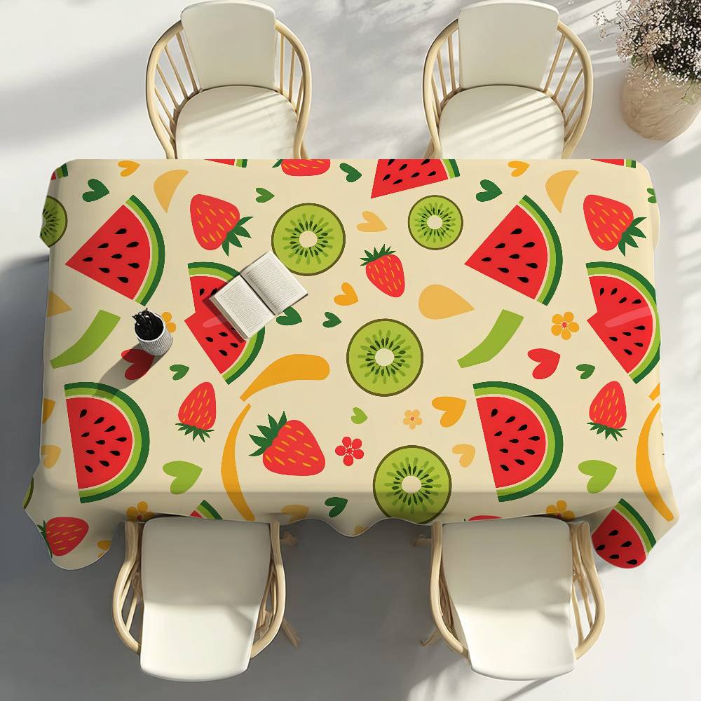 Pink Watermelon Fruit Table Cloth Party Decor Dining Room Home Kitchen Patios Waterproof Stain-Proof Table Cloth