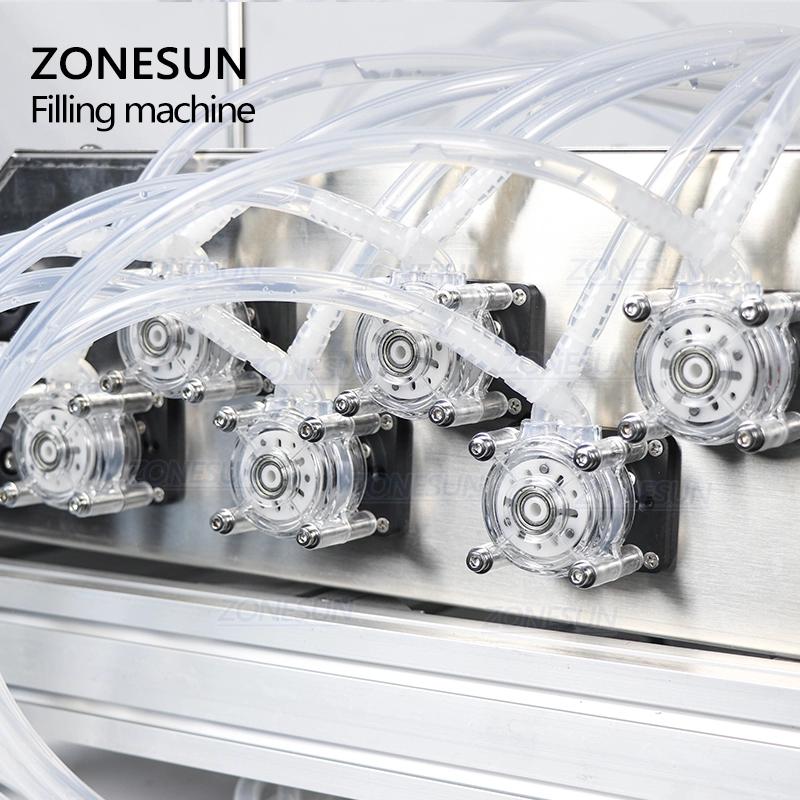 ZONESUN ZS-DTPP6B Tabletop 6-Head Liquid Filling Machine for Perfume, Essential Oil & Reagent Small Bottle Packaging