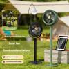Wiederaufladbarer Solar-Bodenventilator mit flexibler Höhenverstellung Leiser Teleskop-Schreibtischventilator für Terrassen, Gärten und kleine Räume