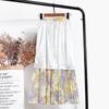 Qooth Floral Print Women Skirt Summer High Waist A-line Midi Skirt Beach Chiffon Elegant Pleated Skirts QT1378