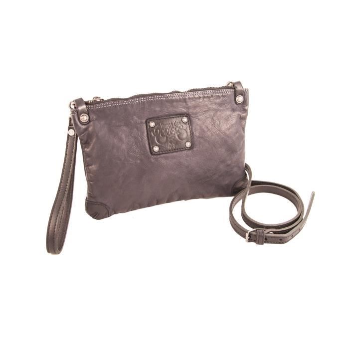 Sac Bandoulière - LE TEMPS DES CERISES - Sana 4 - Noir - Zippée - Femme