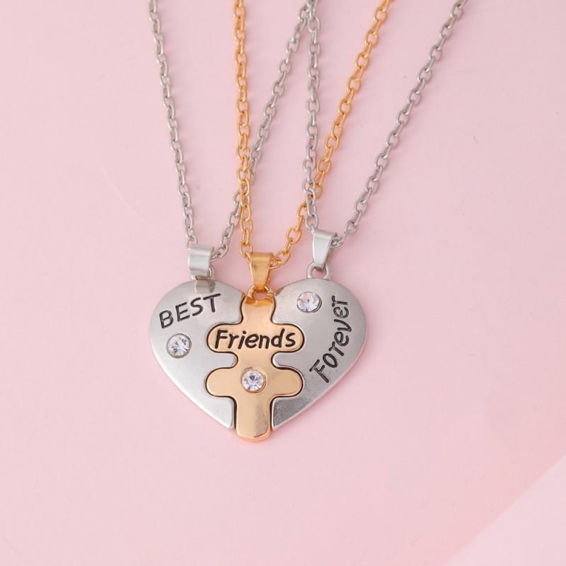 's New Love Stitching Best Friends Friend Necklace Friendship Pendant Women