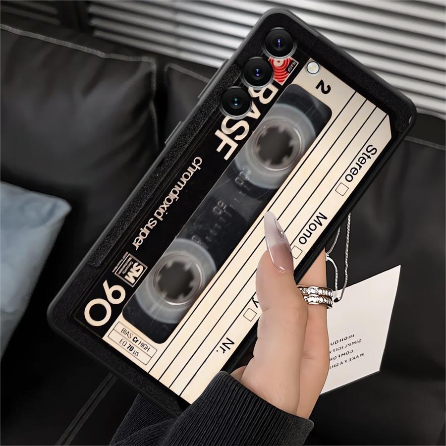 

Retro Cassette Tape Black Soft Phone Cover Case for Samsung Galaxy A05 A17 A40 A16 A10 A12 A04 A50 A20 A13 A70 A06 A30 A15 Galaxy A30s