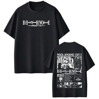 Fashion Harajuku Short Sleeve Tshirts Anime Death Note Misa AUnisexe T Shirts Unisex Women Clothing Cotton Casual Tshirt Streetwear