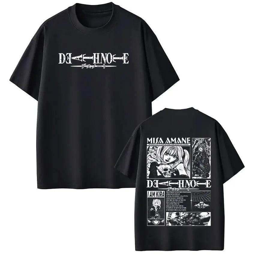 Fashion Harajuku Short Sleeve Tshirts Anime Death Note Misa AUnisexe T Shirts Unisex Women Clothing Cotton Casual Tshirt Streetwear