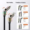 PD3.1 4-in-1 6A Fast Charging Cable with Dual-Light, Compatible with Apple, Type-C, Huawei, and Car Chargers.