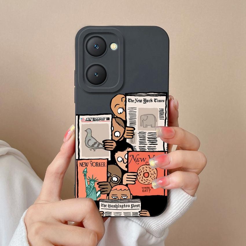 For Vivo Y03t U5x Y18i Y18t Y02t Y400 Pro iQOO Z9 Lite Fashion Label Patterns Phone Cover Screen Protector Anti Fall Shell For Vivo Silicone Soft Case