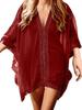 Plus Size Women's Lace Patchwork Sun-Protective Beach Cover-Up