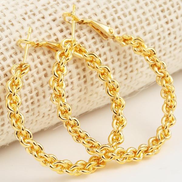 Luxus Damen Schmuck Silber Farbe Runde Kreis Creolen