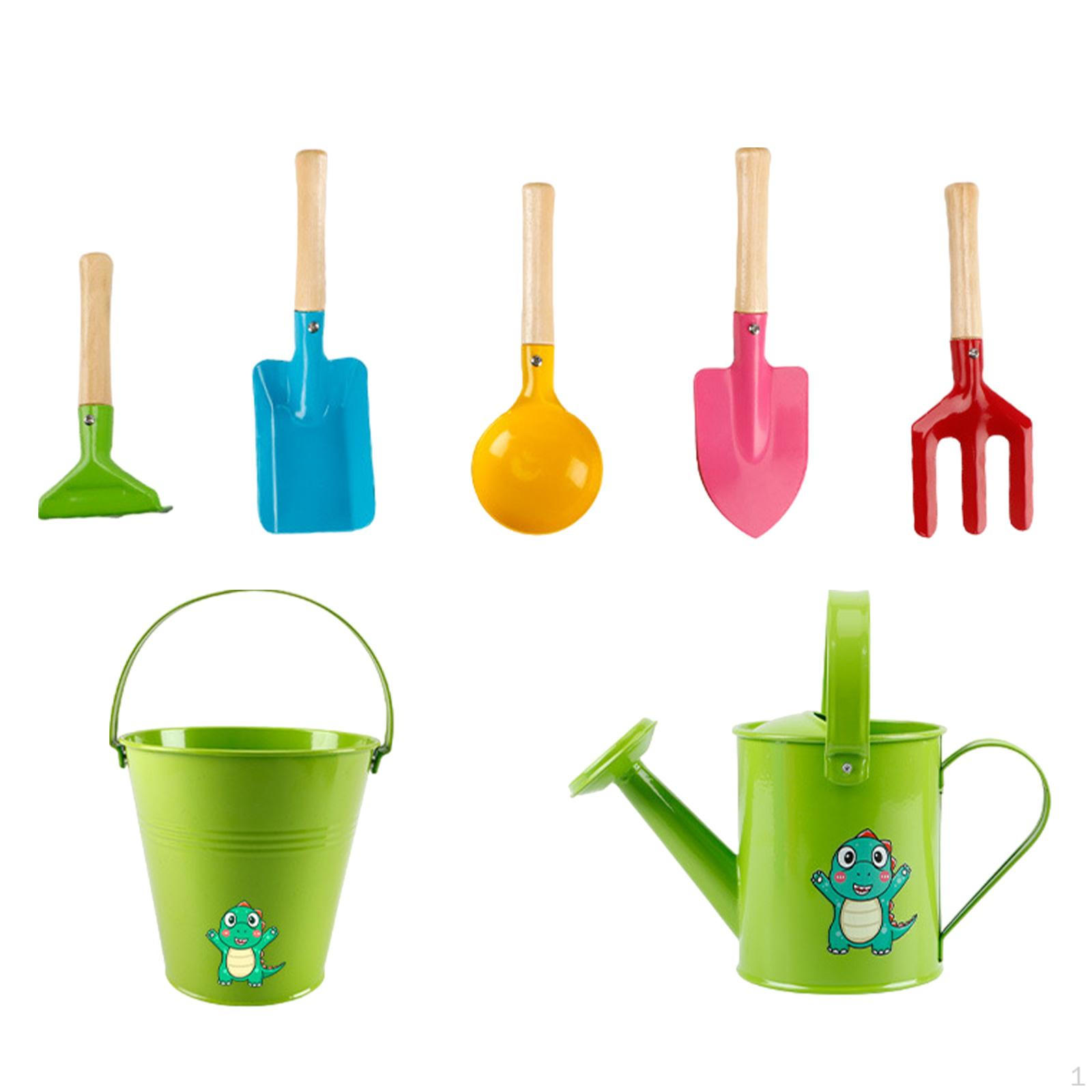 

7 Piece Beach Sand Toy Set, Toys Including , Watering Can, Play, Sandcastle, Sandbox зелений