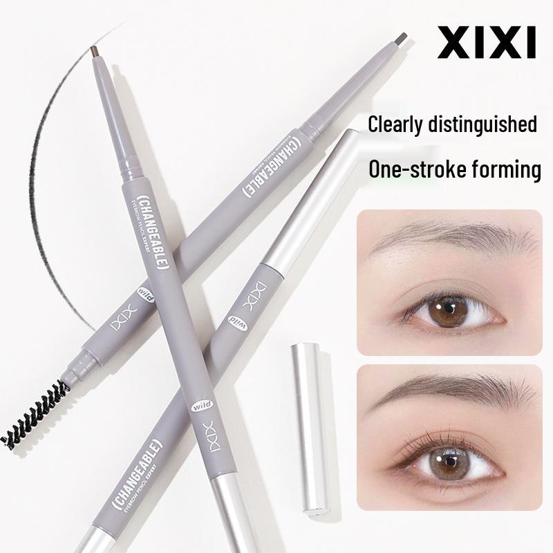 Xixi 3D Misty Eyebrow Pencil: Natural, Distinct Strokes; Waterproof, Sweatproof, Smudge-Proof; Double-Ended.