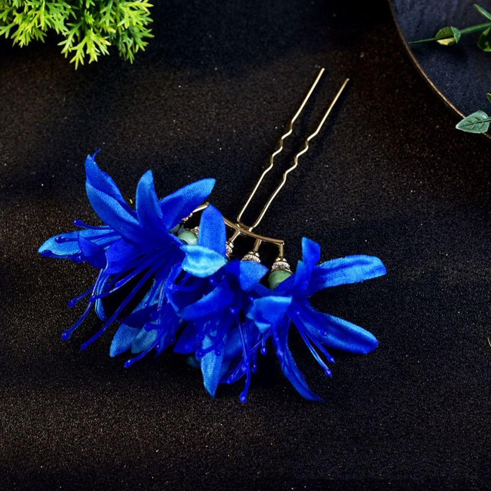 Fairy Flower Hair Stick Large Hanfu Hair Stick Elegant Simulation Flower Hairpins  Female