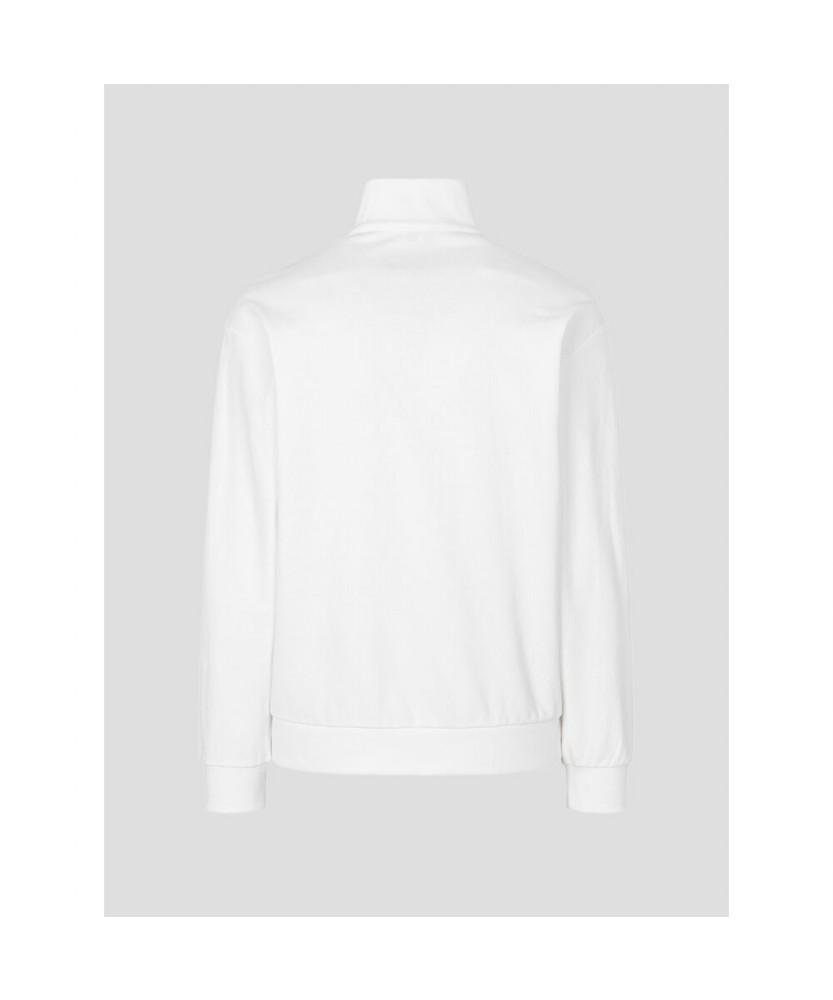 Binpolmen Textured Quarter-Zip Long-Sleeve T-Shirt White