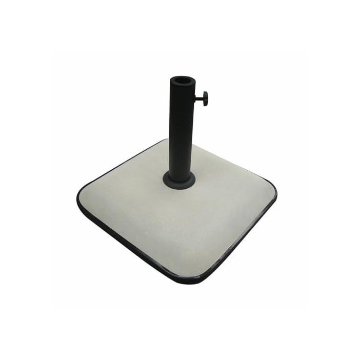 Square Cement Parasol Base - MARBUENO SUMMER - 45x45x7.3 Cm - 25 Kg - White - Compatible Ø35/38/48 Mm