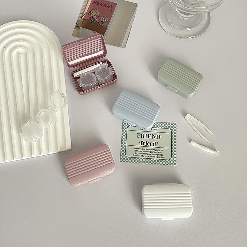 Candy Color Bærbar kontaktlinseboks for jenter Minimalistisk kontaktlinsebokssett Kontaktlinseoppbevaringsbeholder