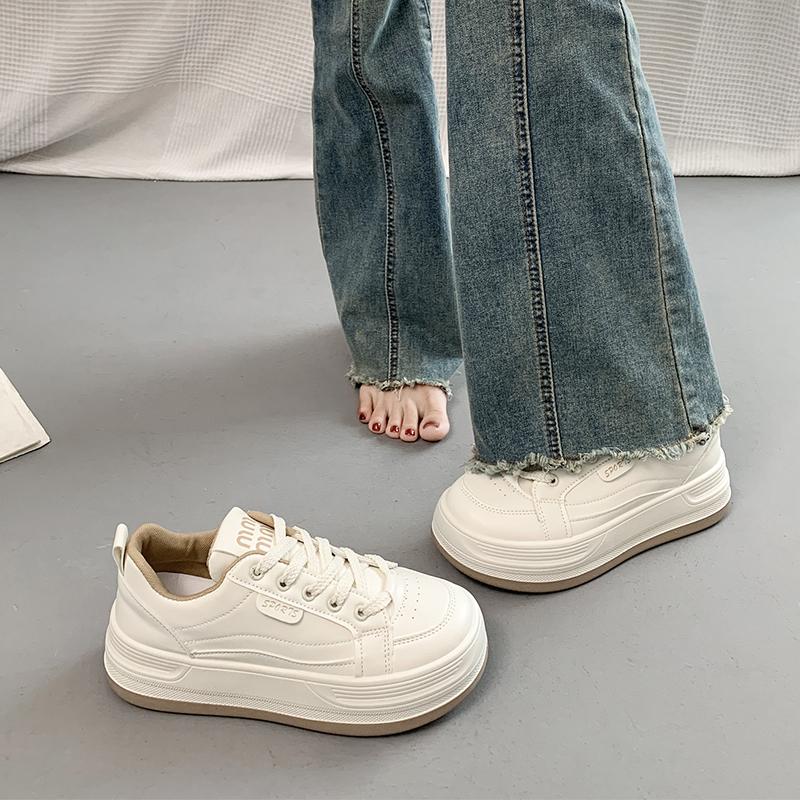 Fashion 2024 Fashion Women s Thick Sole Sneakers Casual Outdoor Comfortable Lace-Up Sneakers Running Sneakers 35 бежевый 3929₽