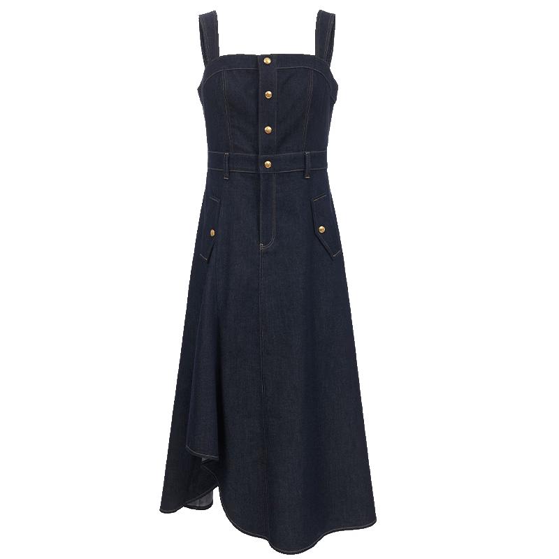 VEROMODA 2026 Summer Lyocell Blend A-Line Denim Dress L