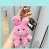 Korean Style Plush Key Holder Featuring Adorable Rabbit Design For Bags And Keys