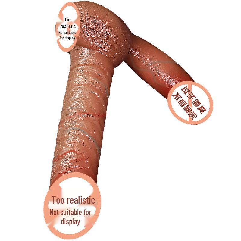 Double-Headed Silicone Dragon Dildo - Realistic Design for Female Pleasure
