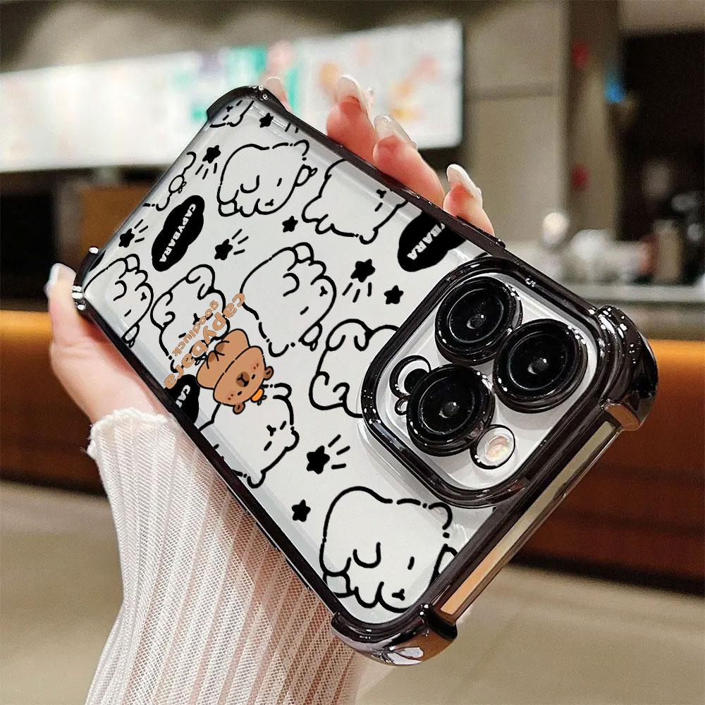 Cute Little Capybara Phone Case For Xiaomi 15T 14T 13 Pro 15 F8 Ultra Poco X7 F7 Pro X3 X5 X6 F5 M7 Soft Shockproof Clear Cover