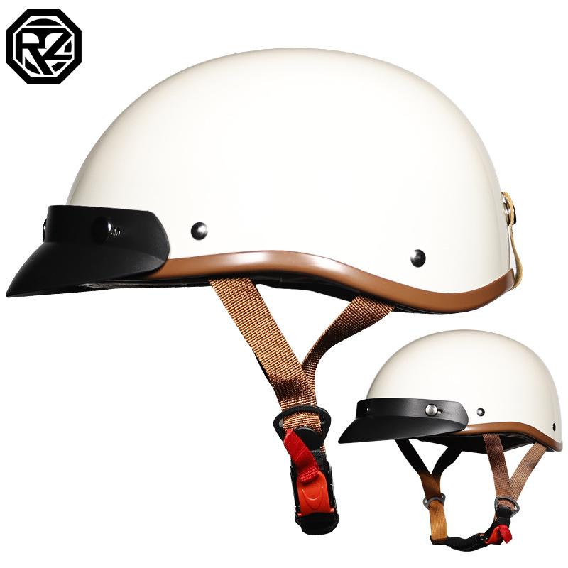 Vintage Half Helmet Summer Electric Vehicle Four Seasons Men's and Women's Electric Vehicle Helmet